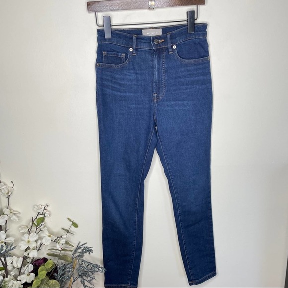 EVERLANE Authentic Stretch High Rise Skinny Jeans Mid Blue {K41} - Picture 2 of 5